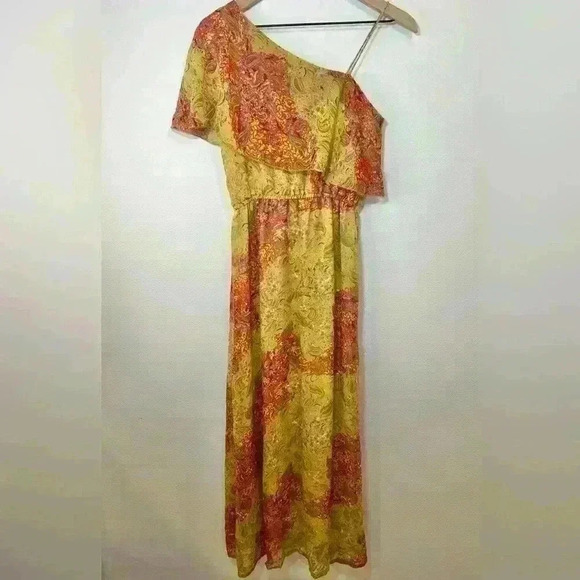 Angie One Shoulder Paisley Print Maxi Dress Size Small - Picture 1 of 10